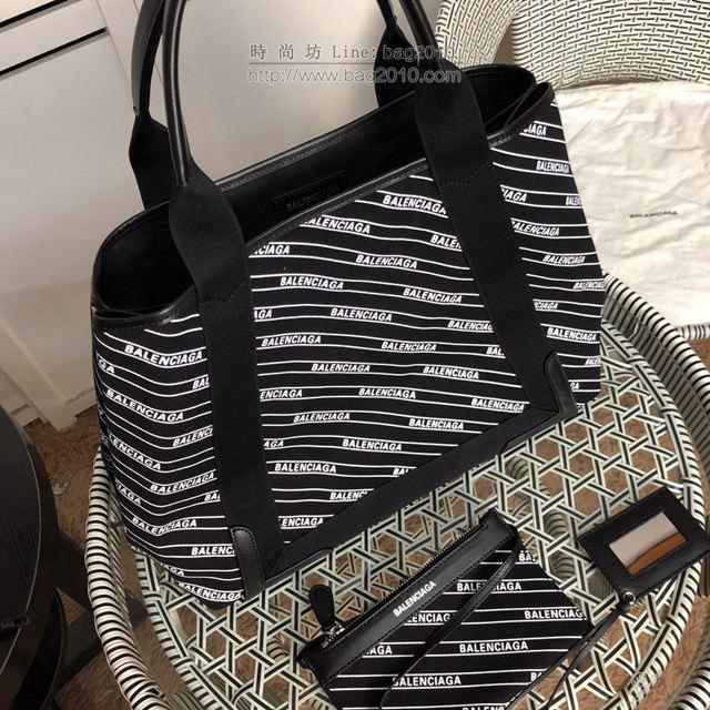 Balenciaga女包 巴黎世家最新款斜條紋字帆布包 Balenciaga斜條紋字新版一行字 大號手提包  csbl1185